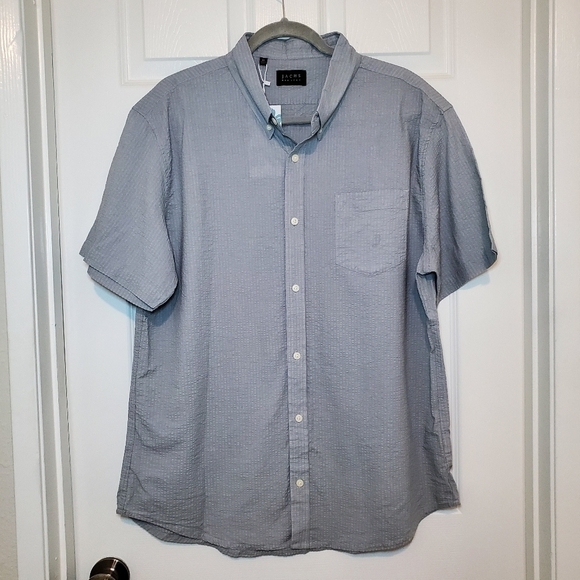 JACHS Shirt Men's Size X-Large Short Sleeve Gray NWT Cotton - Picture 1 of 8